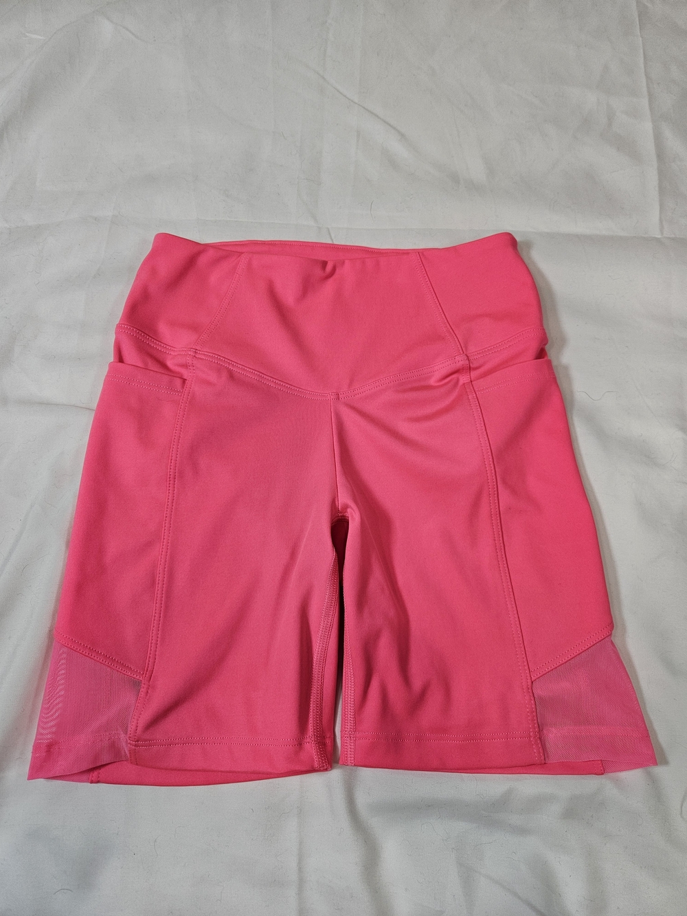 PINK Victoria's Secret Neon Pink High-Waist Bike Shorts with Side Pockets